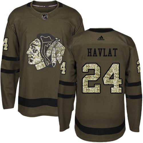 Adidas Blackhawks #24 Martin Havlat Green Salute to Service Stitched NHL Jersey